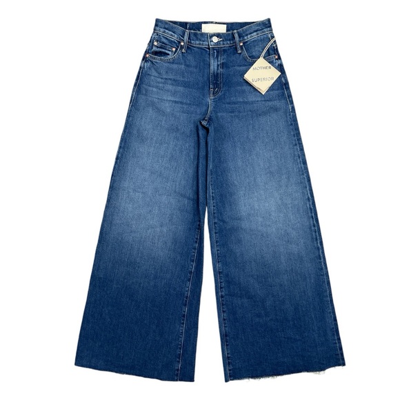 NWT Mother The Swisher Sneak Fray Super Wide Leg Jean size 25 in Punch Buggy - Picture 3 of 11